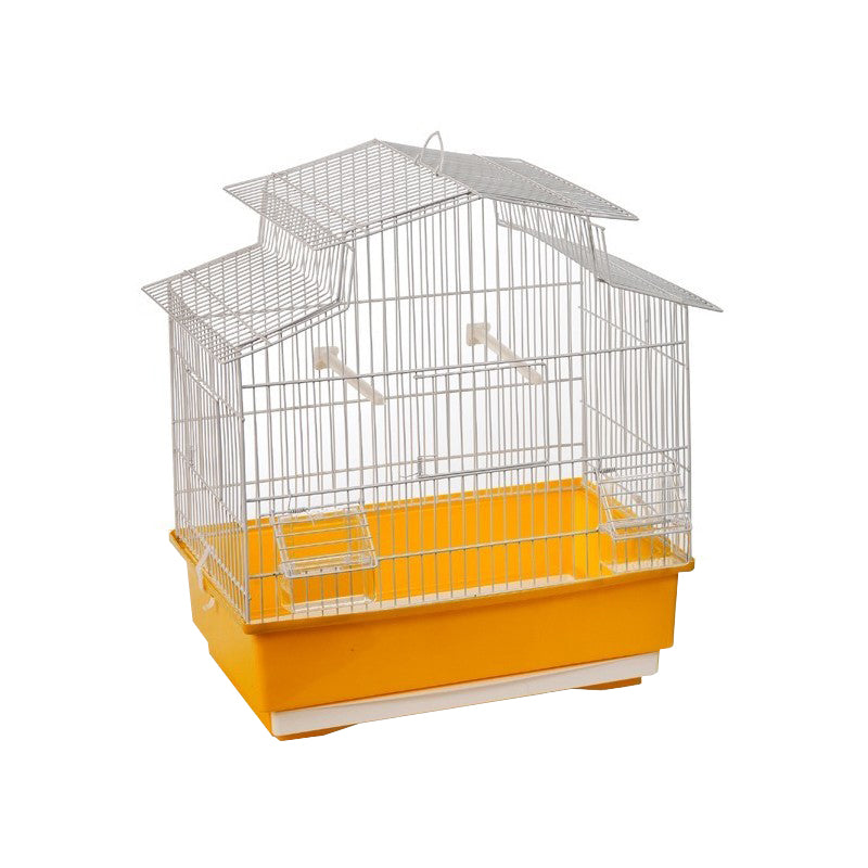 Gabbia Betty verniciata bianca e arancione