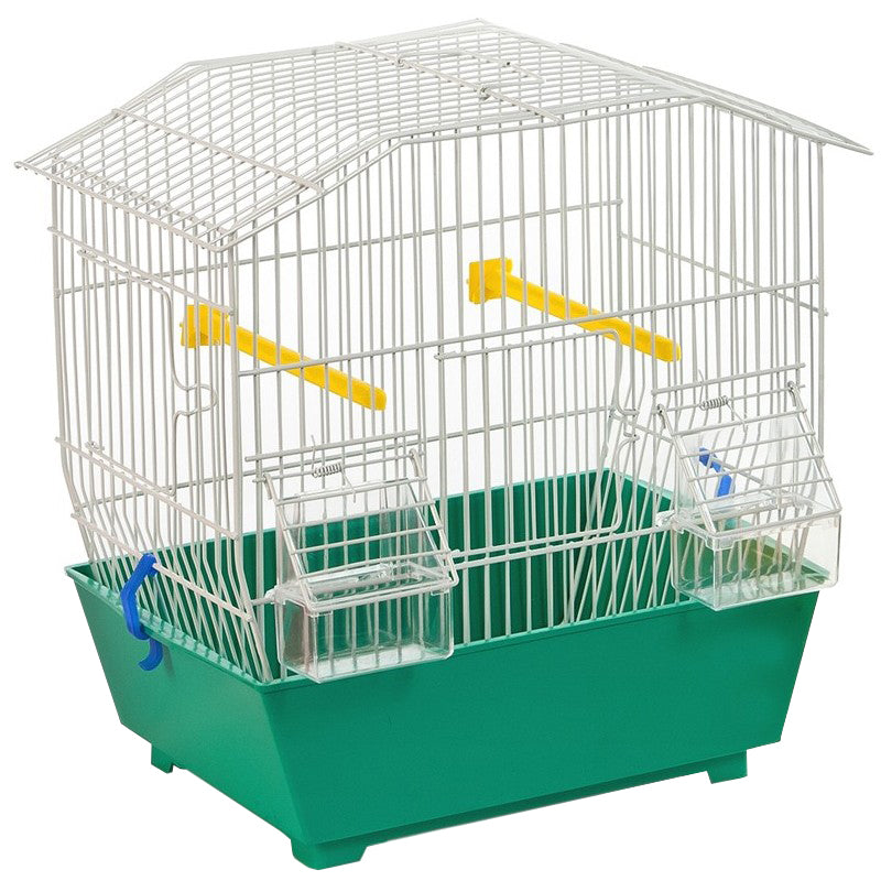 Gabbia Greta verniciata bianca e verde