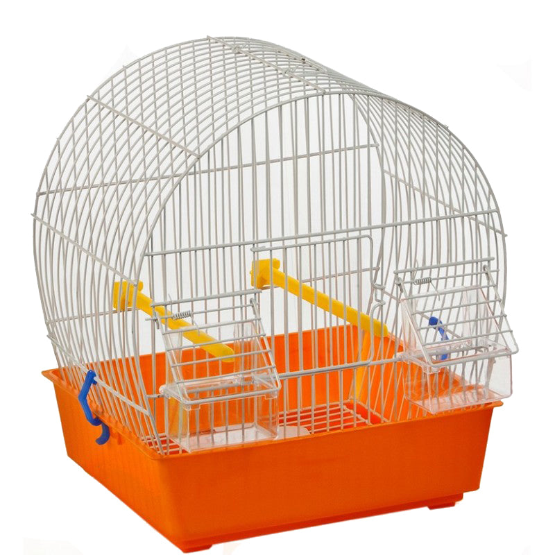 Gabbia Mary verniciata bianca e arancione