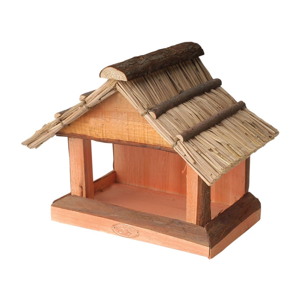 Mangiatoia con tetto in paglia
