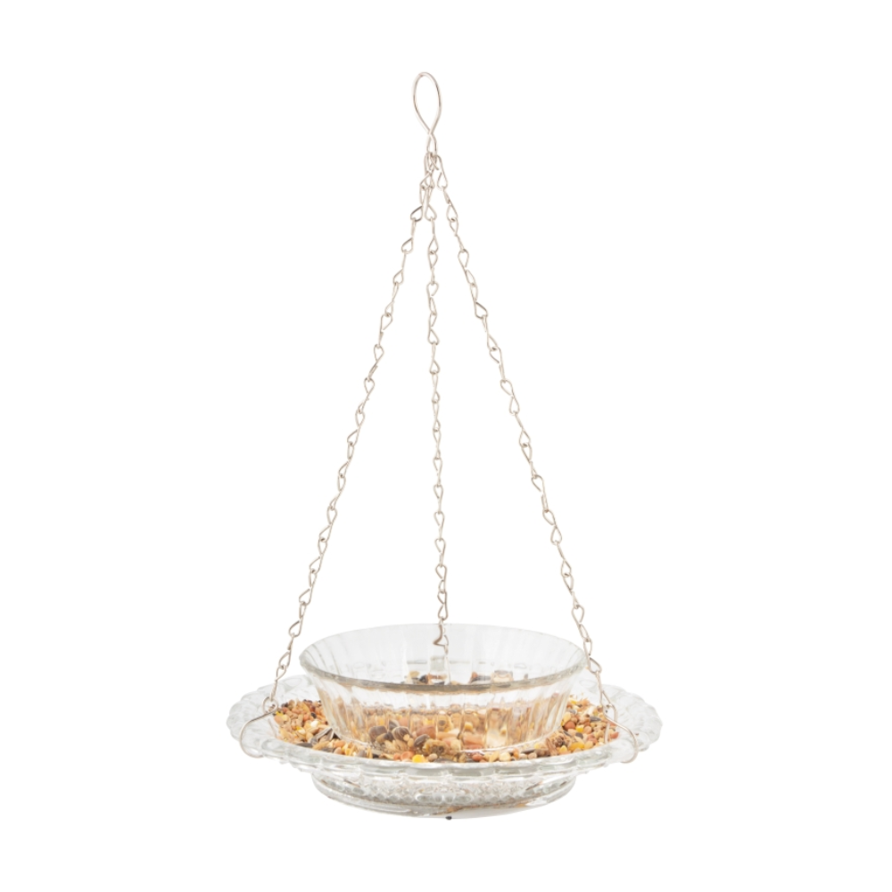 Mangiatoia in vetro con tetto