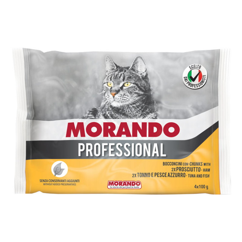 Morando Professional Umido Gatto, 2x Prosciutto, 2x Tonno e Pesce Azzurro