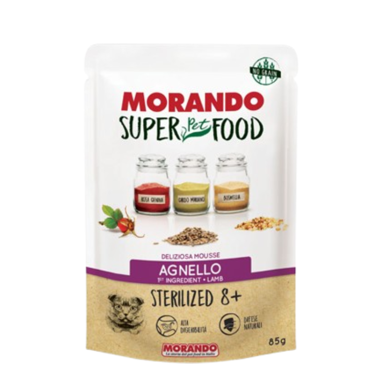 Morando Super Pet Food Mousse Gatto Sterilized 8+ Agnello