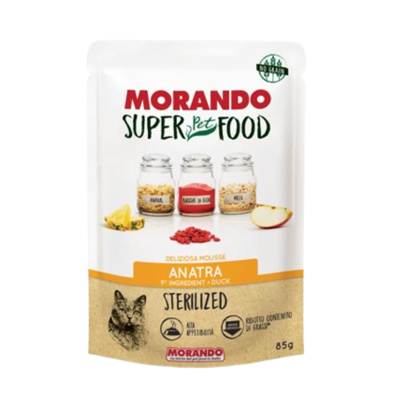 Morando Super Pet Food Mousse Gatto Sterilized Anatra