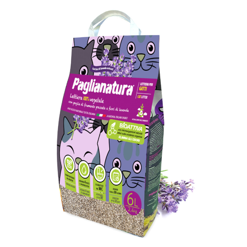 Paglianatura Lettiera Gatti Bioattiva Lavanda
