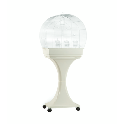 Gabbia Arco bianca con supporto e ruote