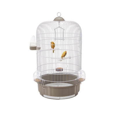 Gabbia Luna canarino bianca e marrone