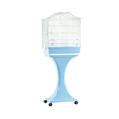 Gabbia Martina bianca con supporto e ruote